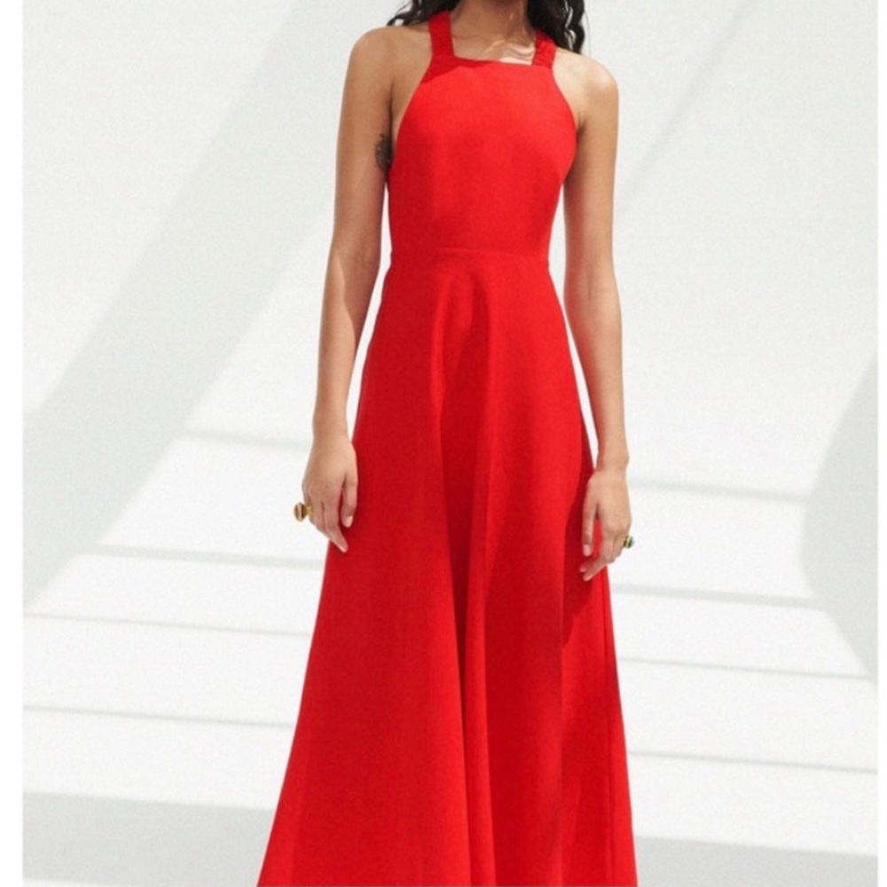 Zara Red Linen Blend Dress